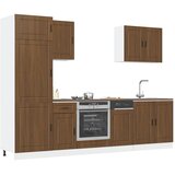 7-dijelni set kuhinjskih ormarića "Porto" smeđi hrast, inženjersko drvo | shoptok.hr