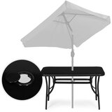 Multi Garden vrtni stol 140 × 80 cm s kaljenim staklom i otvorom za suncobran, crni | shoptok.hr