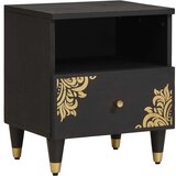 vidaXL Noćni ormar s ladicama Crna 40 x 33 x 46 cm Čvrsto drvo manga Cijene