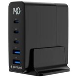 Gembird TA-UC-2A3C-PD140-01-BK 5-port 140 W GaN USB fast charger, black Cene