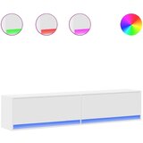 Maison Chic Stenska TV omarica - TV stojalo - Televizijska omarica z LED lučkami bela 180x31x38 cm, (21699456) Cene