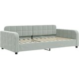 vidaXL Dnevna postelja z vzmetnico svetlo siva 100x200 cm žamet | Shoptok.si