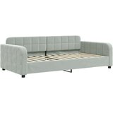 vidaXL Dnevni krevet s madracem svjetlosivi 100 x 200 cm baršunasti | shoptok.hr