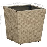  Stolić za čaj bež 41,5x41,5x44 cm poliratan i kaljeno staklo | Eponuda.com