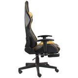 vidaXL Vrtljiv gaming stol z naslonjalom za noge zlat PVC | Shoptok.si