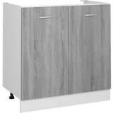  The Living Store Spodnja omarica siva sonoma 80x46x81,5 cm inženirski les - Spodnja Omarica Za Umivalnik, (21454535) | Shoptok.si