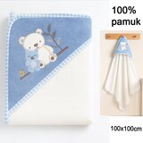 Ready Dječji ručnik s kapuljačom dimenzija 100x100 cm - Plavo/bijeli | shoptok.hr