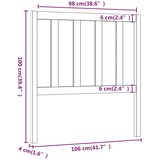  Uzglavlje za krevet crno 106 x 4 x 100 cm od masivne borovine | shoptok.hr