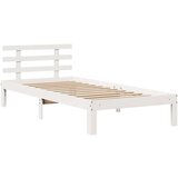 vidaXL Posteljni okvir s predali bel 100x200 cm trdna borovina | Shoptok.si