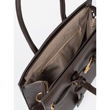 Shelvt Dark brown handbag with a decorative buckle in gold | shoptok.hr