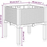  Vrtna sadilica s nogama crna 40 x 40 x 42 cm PP | shoptok.hr
