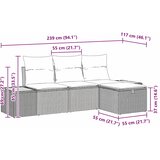 Sjedeća garnitura za vrt 4 kom. Crna poliratan | shoptok.hr