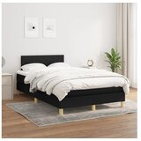  Box spring postelja z vzmetnico črn 120x200 cm blago | Shoptok.si