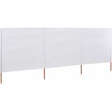  Vjetrobran s 3 panela od tkanine 400 x 80 cm pješčano bijeli | shoptok.hr