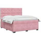  Boxspring krevet s madracem Ružičasta 160 x 200 cm Baršun | shoptok.hr