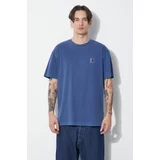 Carhartt WIP Pamučna majica S/S Nelson T-Shirt za muškarce, boja: tamno plava, bez uzorka, I029949.1ZFGD