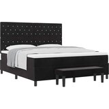 Krevet s opruga kutije s uzglavljem Crna 200 x 180 cm Baršun | shoptok.hr