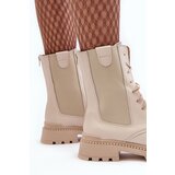 Boto Leather Women's Lace-Up Ankle Boots Beige Nicole 2836 | ePonuda.com