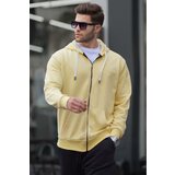 Madmext Yellow Zipper Hooded Sweatshirt 6161 Cene