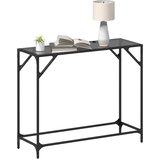  Konzolni stol s crnom staklenom površinom 98x35x81 cm čelični | Eponuda.com