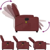 vidaXL Električni masažni naslonjač od umjetne kože crvena boja vina | shoptok.hr
