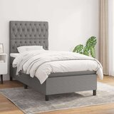  Box spring postelja z vzmetnico temno siva 90x200 cm blago, (20791147) Cene