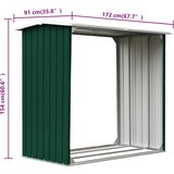  Vrtna ostava za drva od pocinčanog čelika 172x91x154 cm zelena | Eponuda.ba
