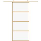  Klizna vrata zlatna 90 x 205 cm prozirno staklo ESG i aluminij | shoptok.hr