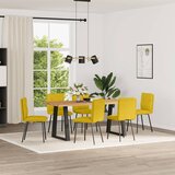  Blagovaonske stolice 6 kom žute baršunaste | shoptok.hr