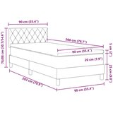 vidaXL box spring krevet s madracem tamnoplavi 90x200 cm baršun | shoptok.hr