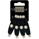 Glamour Eleganten komplet črnih lasnih elastik z biseri, 4 kosi, (22067953) | Shoptok.si
