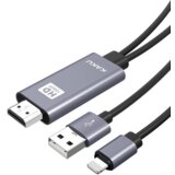 Kakusiga kabel HDMI na Lightning HD1080P za prenos slike iz iPhone Apple naprav - dolžina 1,8 metra | Shoptok.si