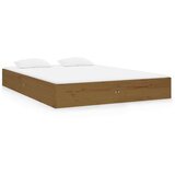 Posteljni okvir medeno rjav iz trdnega lesa 135x190 cm 4FT6, (20644961) | Shoptok.si
