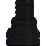  8-dijelni set ručnika crni 360 gsm 100 % pamuk Cijene