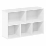 Ginger Home Dječja polica s 5 odjeljaka za knjige i igračke, bijela, 49,5x24x80 cm | shoptok.hr