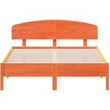  Okvir kreveta s uzglavljem voštano smeđi 150x200 cm od borovine | shoptok.hr