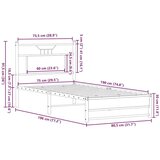 vidaXL Posteljni okvir brez vzmetnice hrast 75x190 cm inženirski les | Shoptok.si