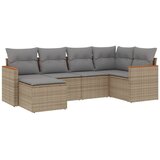  6-dijelni set vrtnih sofa s jastucima bež od poliratana Slike