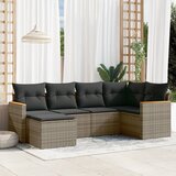  The Living Store Vrtna sedežna garnitura 6-delna z blazinami siv poli ratan - Vrtna Sedežna Garniture, (21479238) | Shoptok.si
