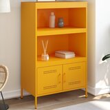 Visoka komoda boja senfa 67 x 39 x 113 cm čelični | shoptok.hr