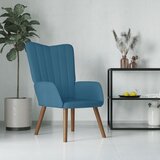  The Living Store Stol za sproščanje moder žamet - Stol Za Sproščanje, (21456568) Cene