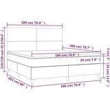 vidaXL Krevet box spring s madracem LED sivi 180x200cm od umjetne kože | shoptok.hr