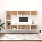 TV ormarići 6 kom bijeli od masivne borovine | shoptok.hr