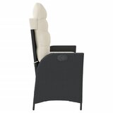  Vrtni naslonjač s jastucima crni od poliratana Crna 104 x 59 x 93 cm | shoptok.hr