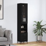 vidaXL Visoka omara črna 34,5x34x180 cm inženirski les Cene