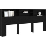  Glava kreveta s ormarićem Zidne Crni hrast 220 x 19 x 101,5 cm | shoptok.hr