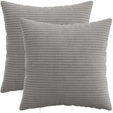  Presvlaka za jastuk 2 pcs HEERLEN Svjetlosiva 50 x 50 cm Kord - Svjetlosiva 50 x 50 cm 2 | shoptok.hr