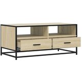 vidaXL Klubska mizica sonoma hrast 100x50x45 cm inženir. les in kovina | Shoptok.si
