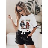 DStreet T-shirt damski oversize z haftem CLASSY TEDDY biały | ePonuda.com