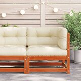 vidaXL Kutna vrtna sofa s jastucima voštano smeđa od borovine | shoptok.hr
